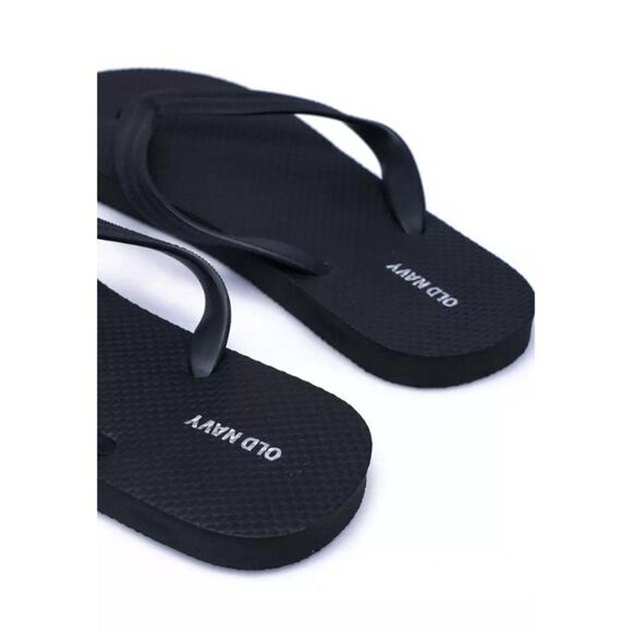 Old Navy Boys Milk Black Slip On Ankle Strap Flip Flop Flat Sandal Size 2/3 - Picture 3 of 13
